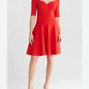 Ted Baker London Milly Sweetheart Sweater Red Midi Dress Size US 14/Ted 6 NWT